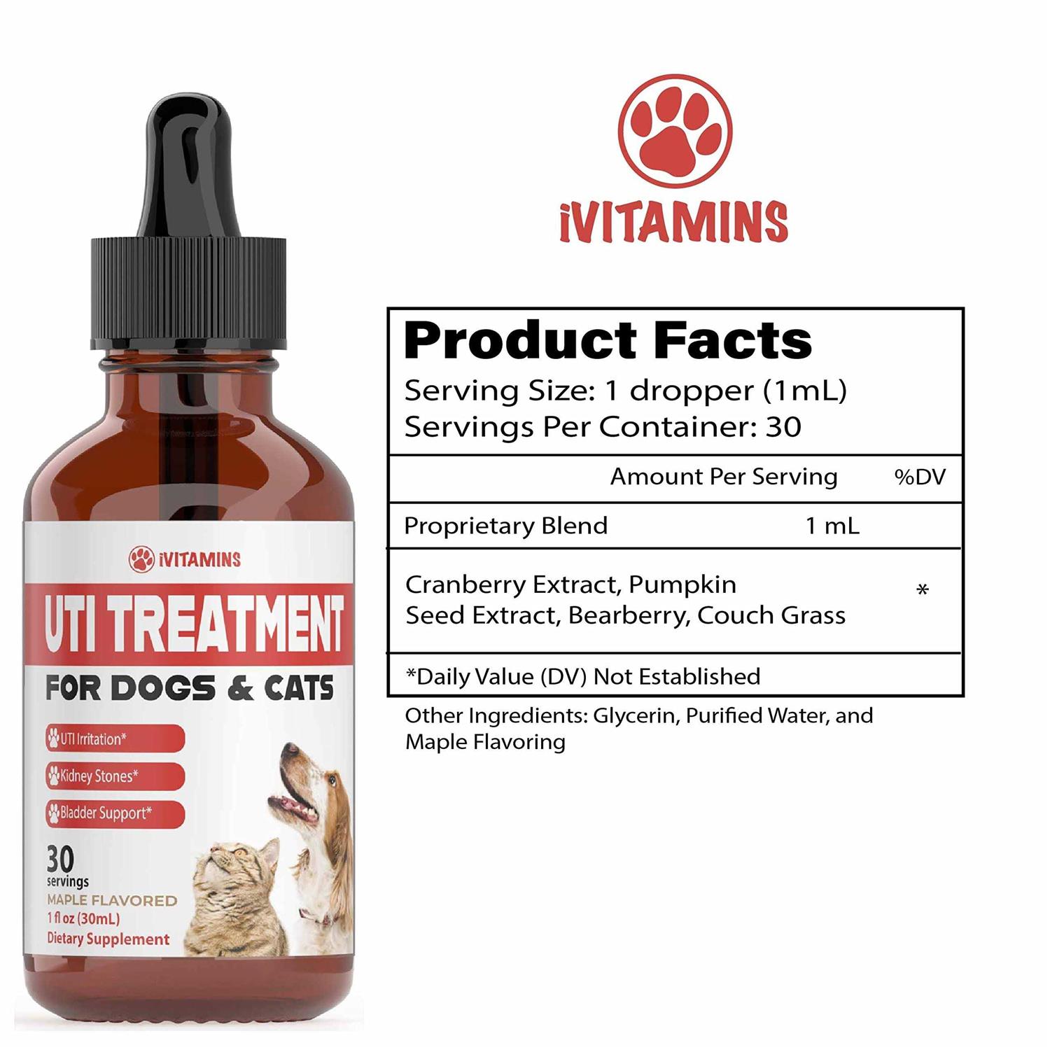 iVitamins Dog UTI Treatment Cat UTI Medicine Pumpkin for Dogs Cranberry Supplement for Dogs - Nail Gallerys