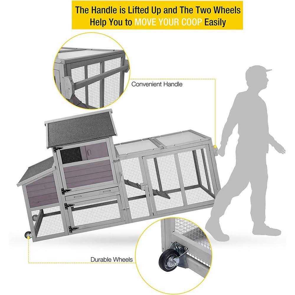aivituvin Chicken Tractor Chicken House for 2-4 Hens AIR27 - Nail Gallerys