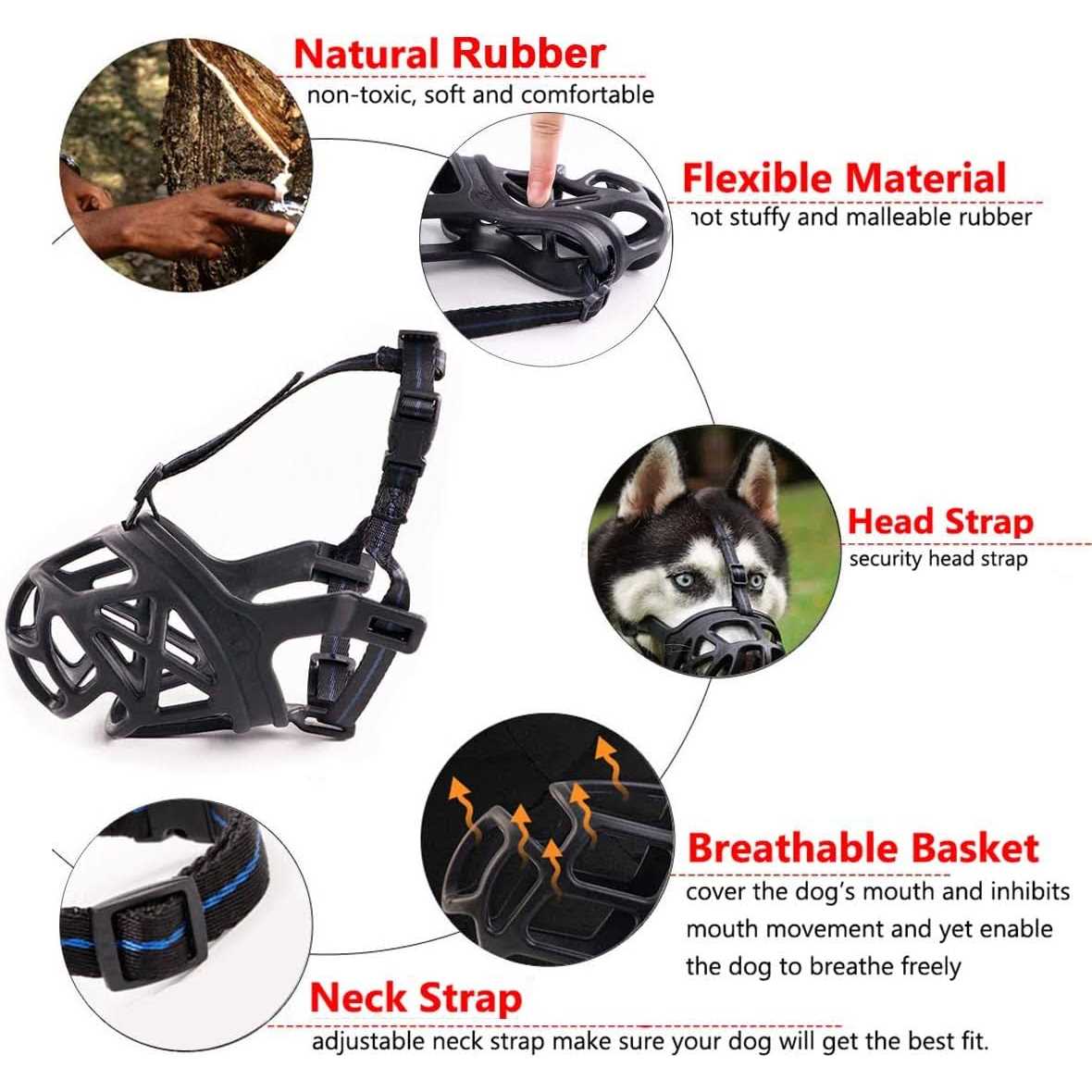 Mayerzon Dog Muzzle, Breathable Basket Muzzles for Small, Medium, Large and X-Large Dogs Biting, Barking and Chewing - Nail Gallerys