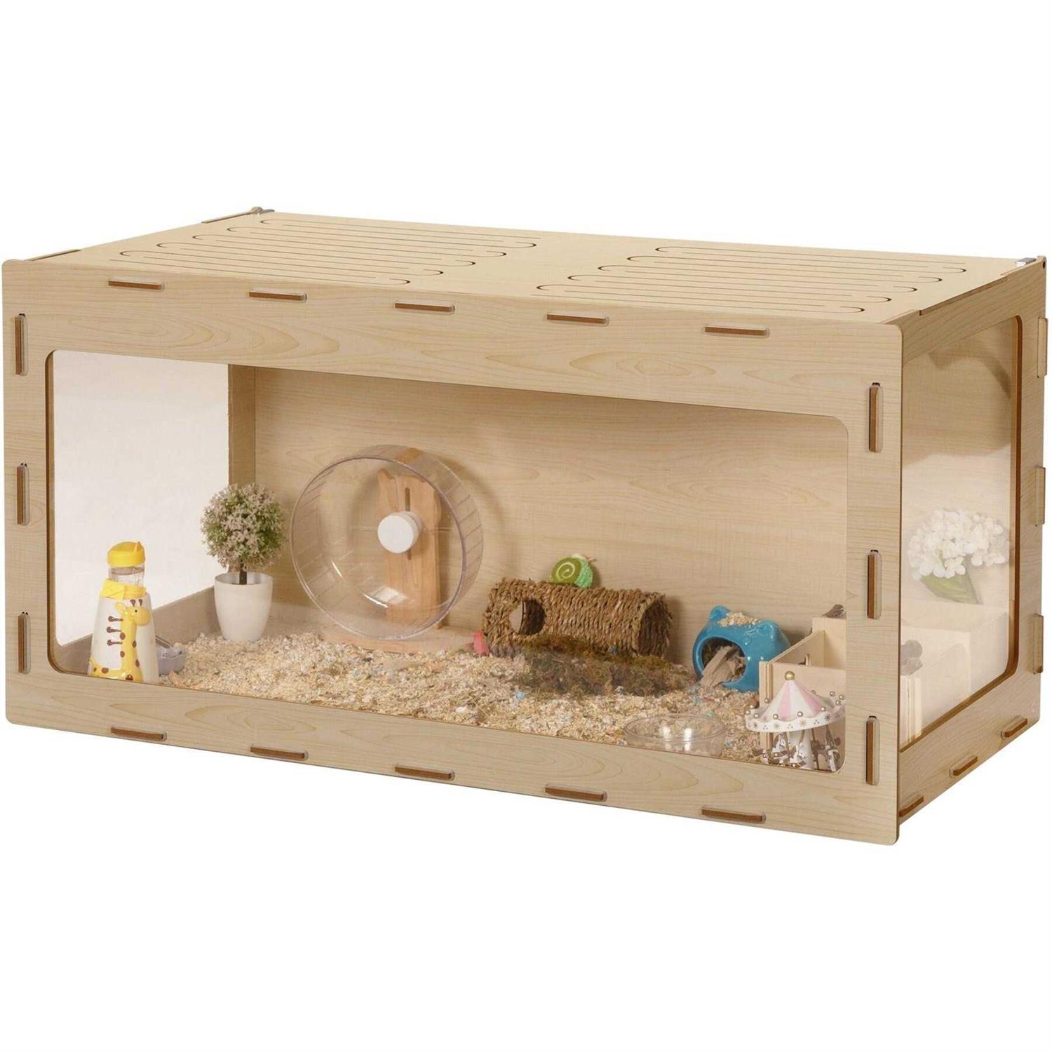 Coziwow Wooden Hamster Cage Small Animal Hutch with Large Run Space - Nail Gallerys