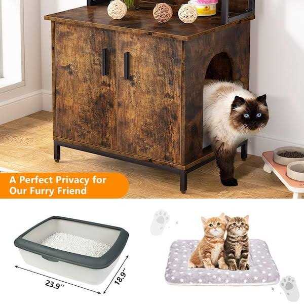 Kellum Rustic Brown Litter Box Enclosure - Nail Gallerys