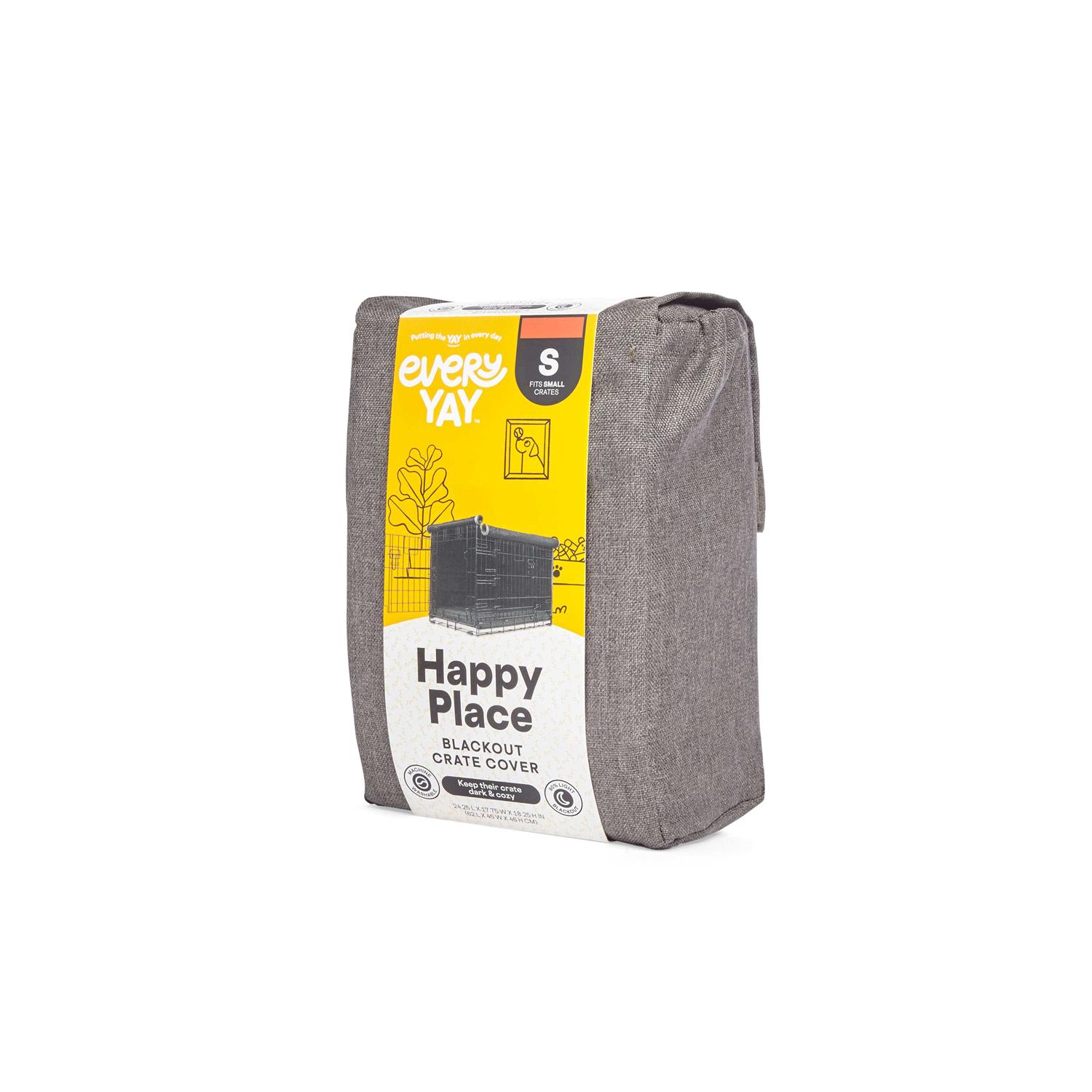 EveryYay Happy Place Blackout Grey Dog Crate Cover - Nail Gallerys