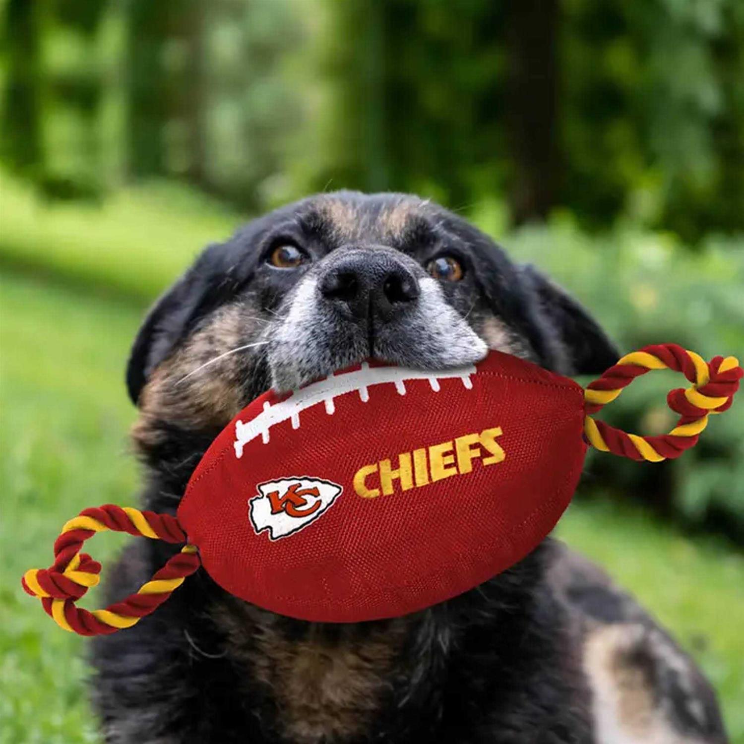 Kansas City Chiefs Nylon Football Dog Toy - Nail Gallerys