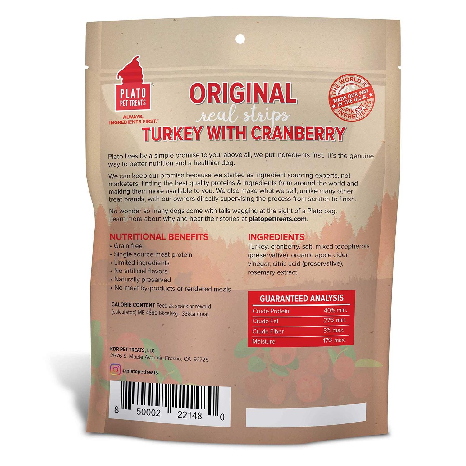 Plato Real Strips Turkey Dog Treats - Nail Gallerys