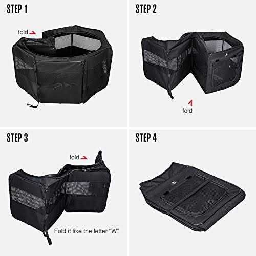 X-ZONE Pet Portable Foldable Pet Dog Cat Playpen Crates Kennel/Premium 600D Oxford Cloth,Removable Zipper Top, Indoor and Outdoor Use - Nail Gallerys