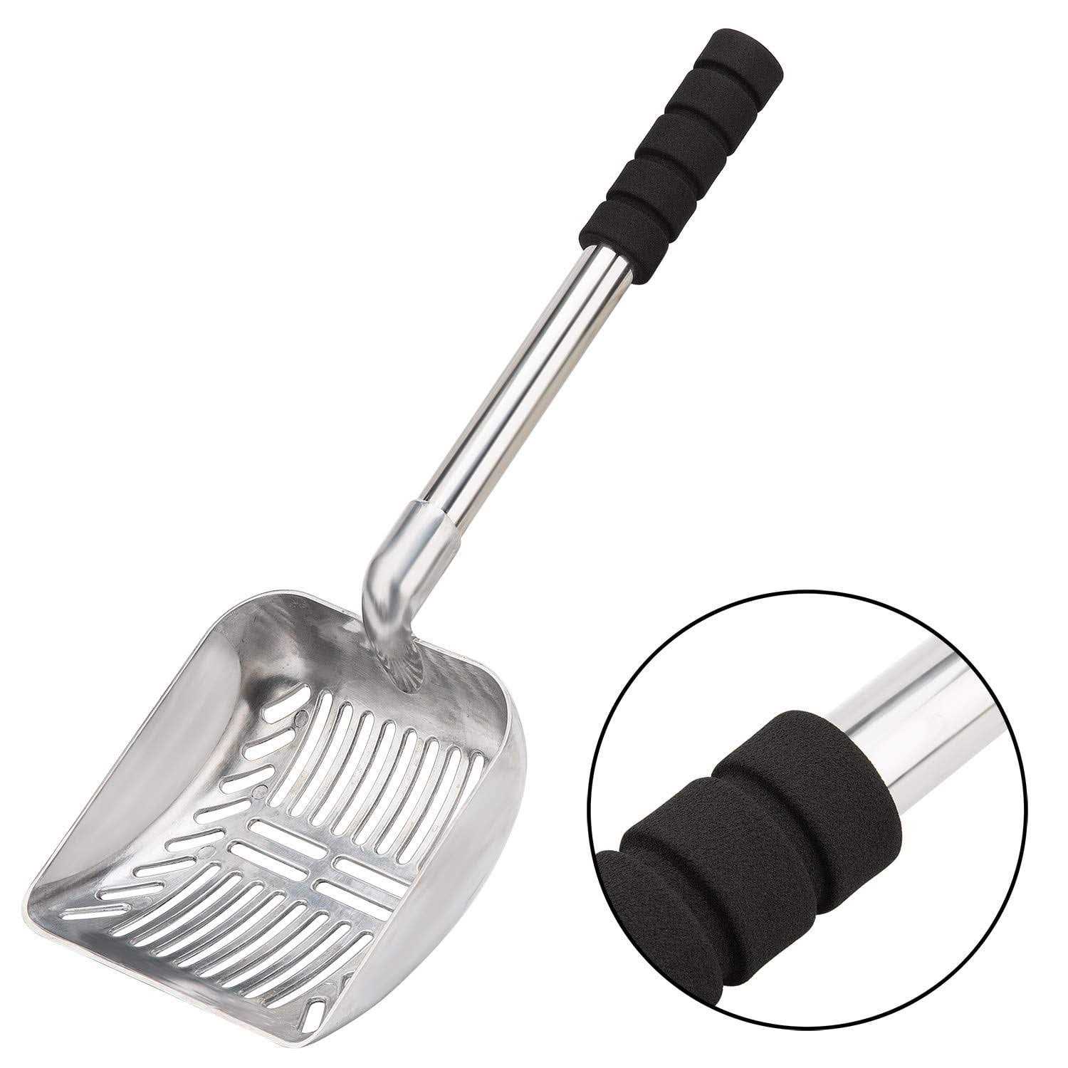 Metal Scoop With Deep Shovel And Long Handle Detachable Stainless Steel Non-Stick Sifter With Foam Padded Grip Handle No Bending Back Heavy Duty - Nail Gallerys