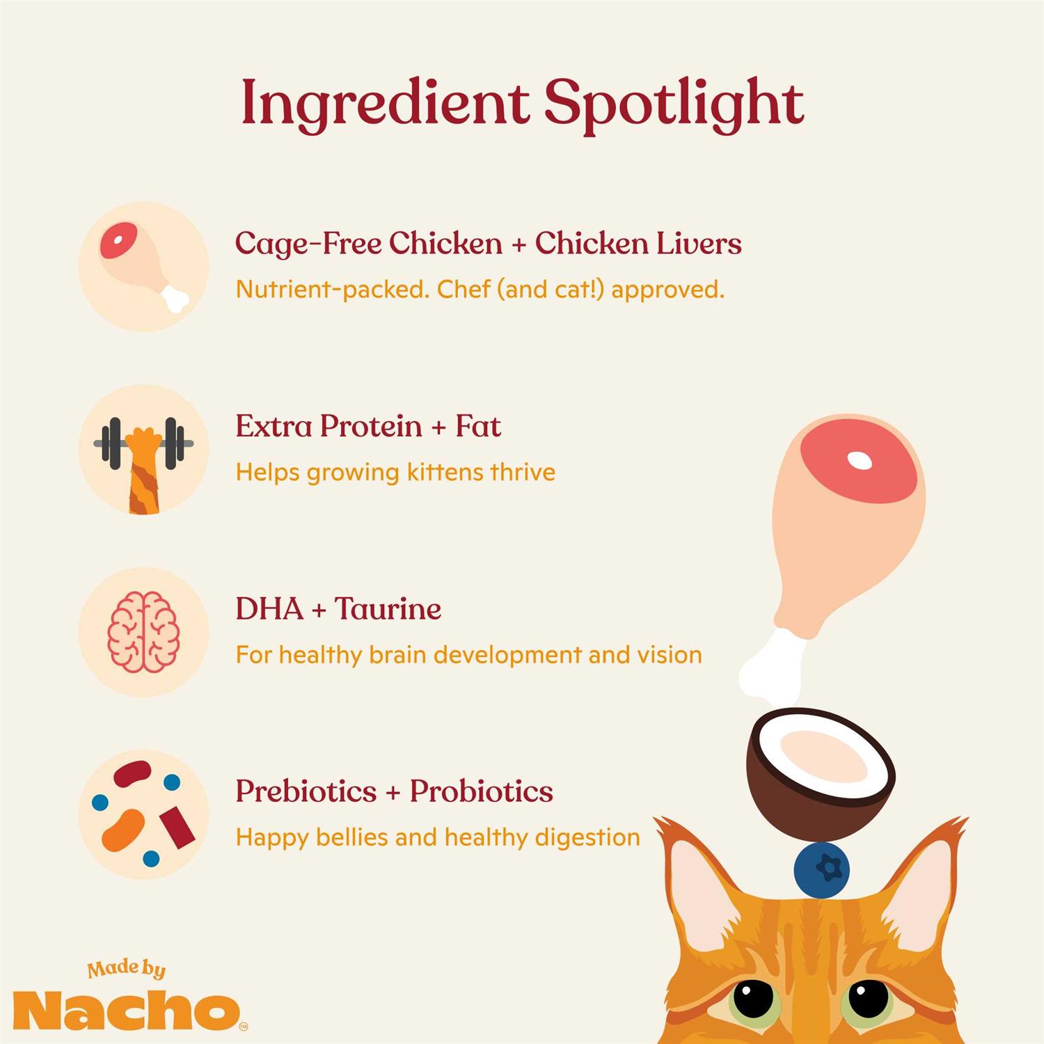 Made by Nacho Cage-Free Chicken Chicken Liver & Bone Broth Recipe Kittens Dry Cat Food - Nail Gallerys