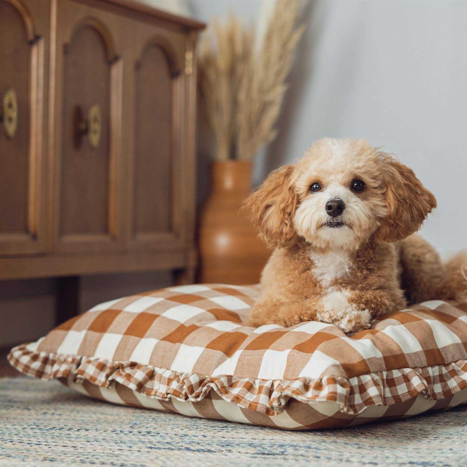 Harry Barker 24 x 5 Brown Gingham Print Envelope Dog Bed - Nail Gallerys