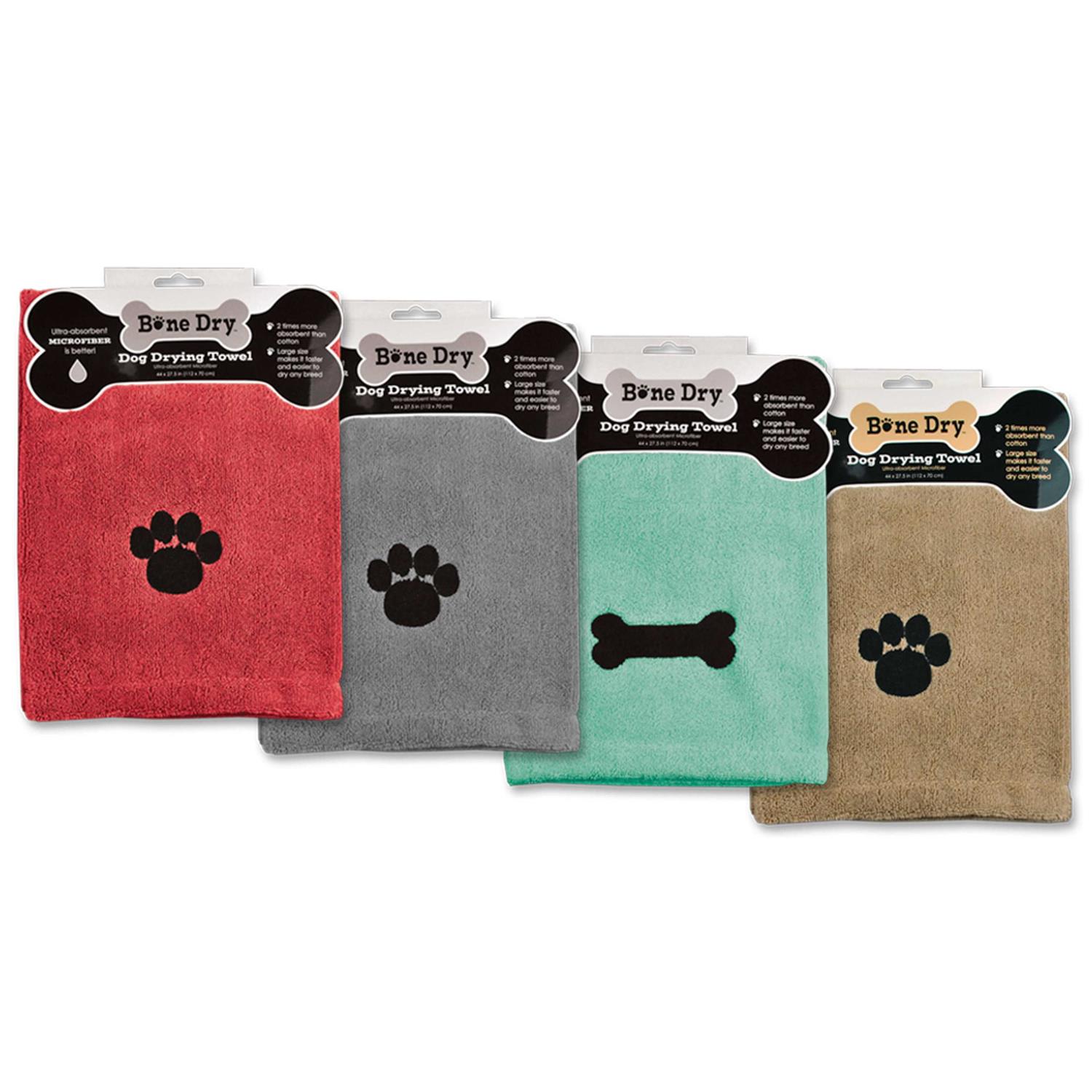 Bone Dry Red Embroidered Paw Pet Towel - Nail Gallerys