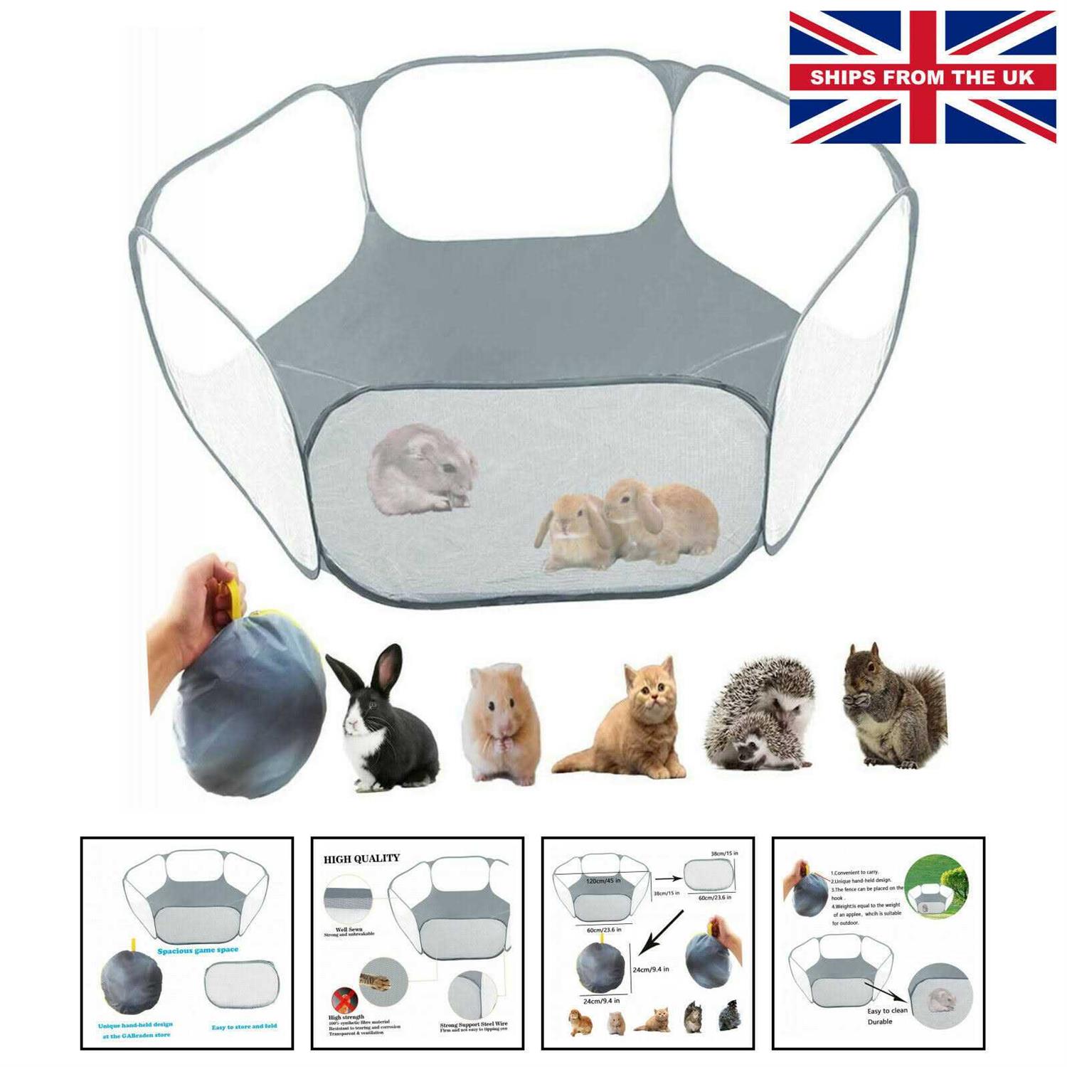 GABraden Small Animals Tent,Reptiles Cage,Breathable Transparent Pet Playpen Pop Open Outdoor/Indoor Exercise Fence,Portable Yard Fence - Nail Gallerys