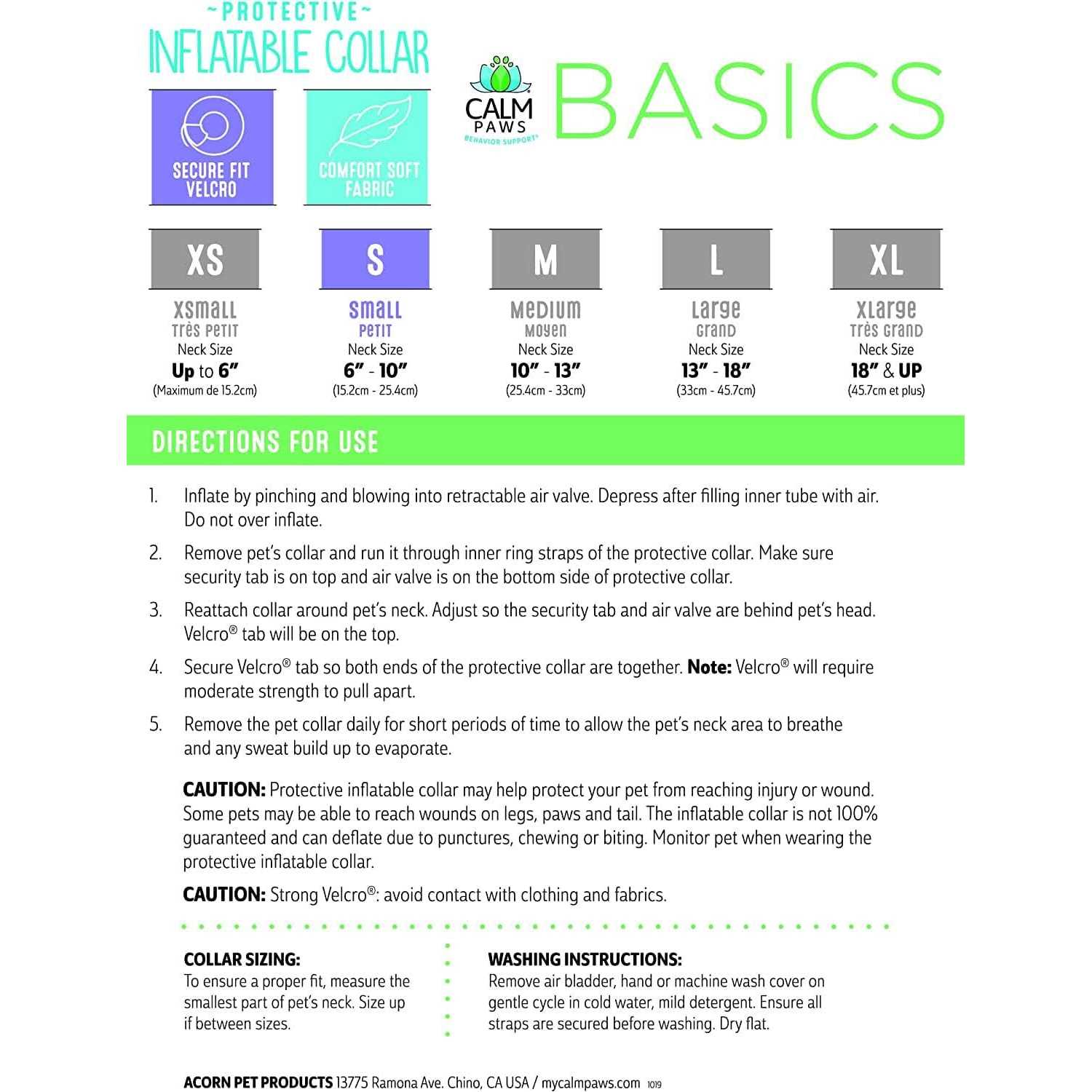 Calm Paws Basic Inflatable Collar - Nail Gallerys