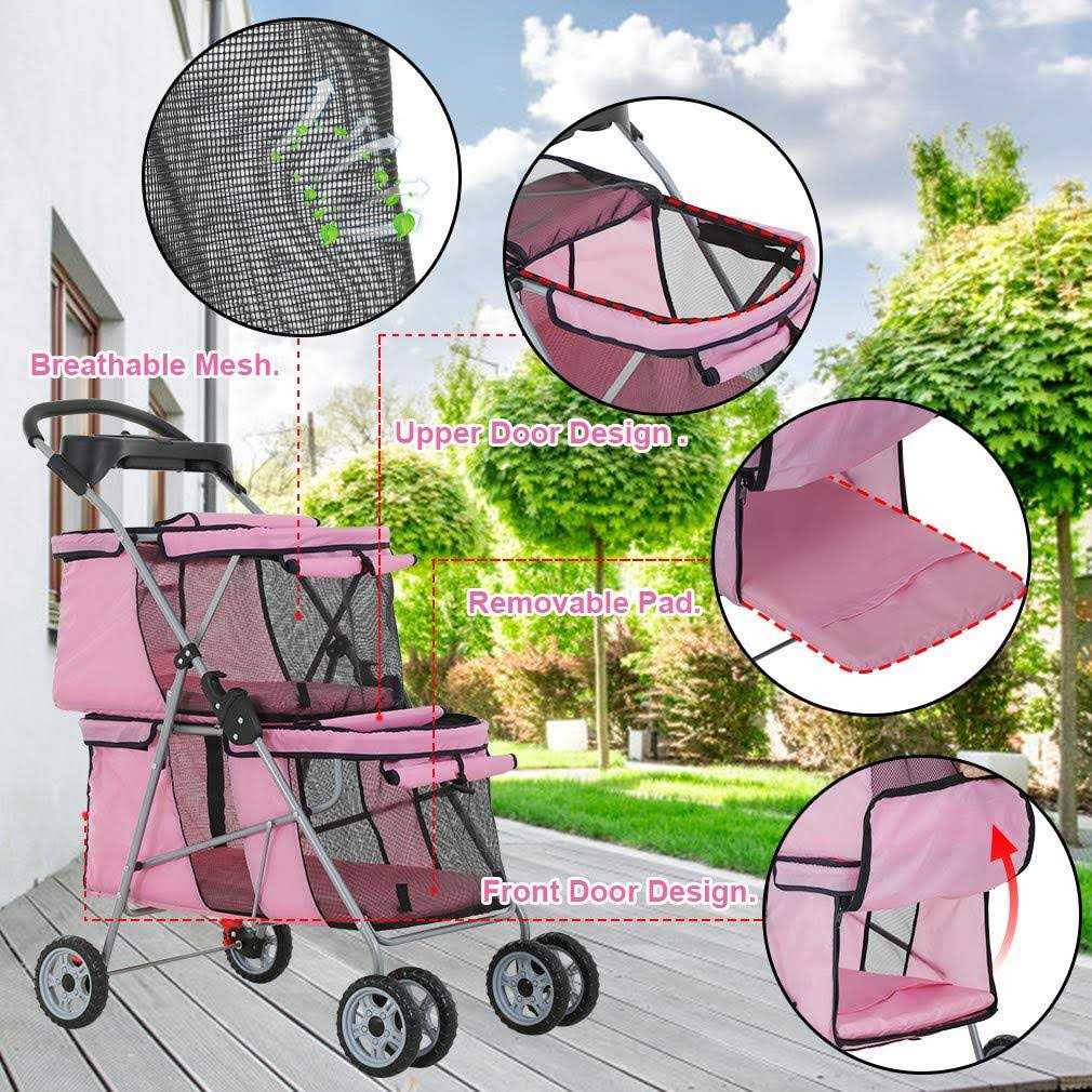 Bestpet Dog Stroller Cat Stroller Pet Carriers Bag Jogger Stroller for Small Medium Dogs Cats - Nail Gallerys