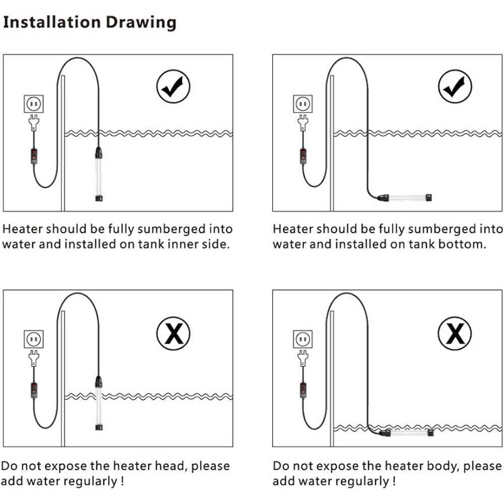 PULACO 50W Mini Aquarium Heater with External Controller & LED Temperature Display - Nail Gallerys
