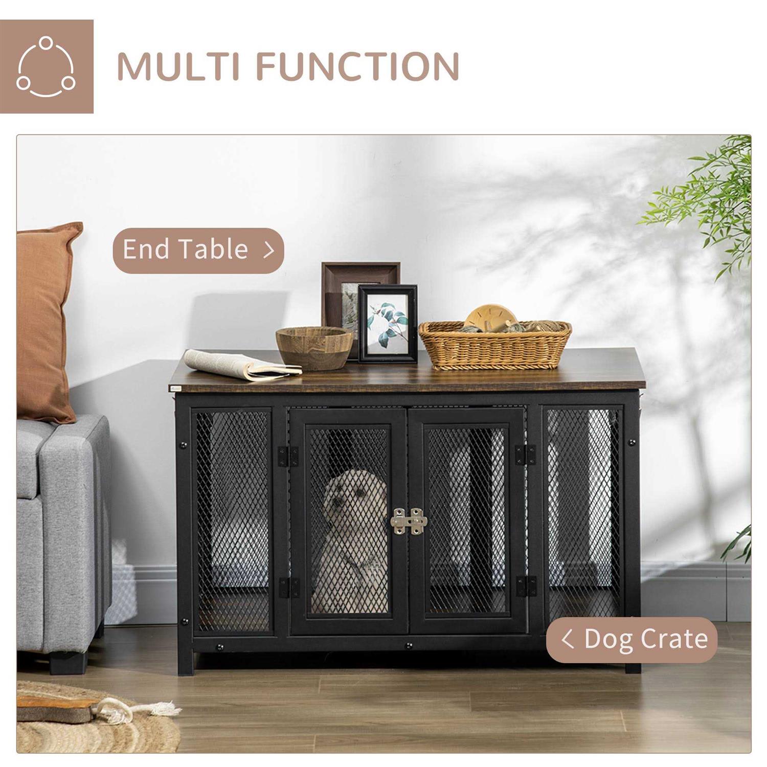 PawHut Furniture Style Dog Crate with Openable Top Big Dog Crate End Table - Nail Gallerys