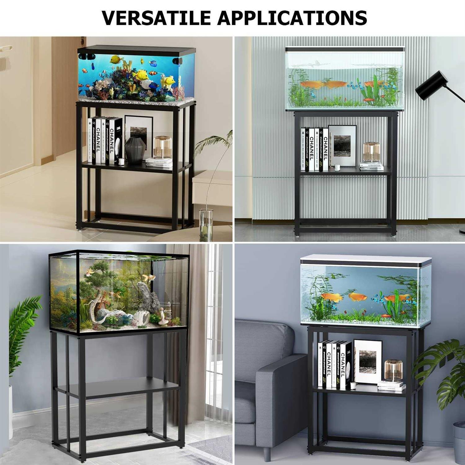 Likeem Fish Tank Stand Metal Aquarium Stand 20 Gallon Aquarium Turtle Tank 24.8 x 9.25 x 30.1 - Nail Gallerys