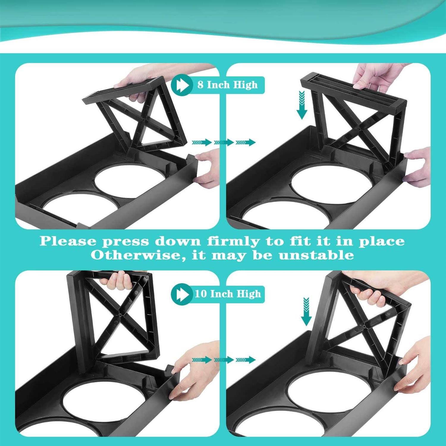 MDEHOPET Dog Bowl Stand for Small Medium Large Dogs 3 Adjustable Heights Elevated Dog Bowls Feeder with Slow Feeder Bowl 2 Stainless Steel Food - Nail Gallerys