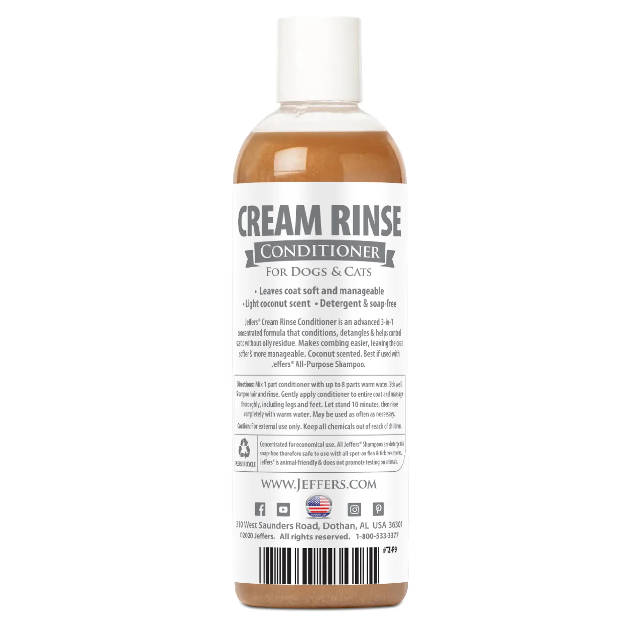 Cream Rinse Pet Conditioner with Coconut Oil - Nail Gallerys