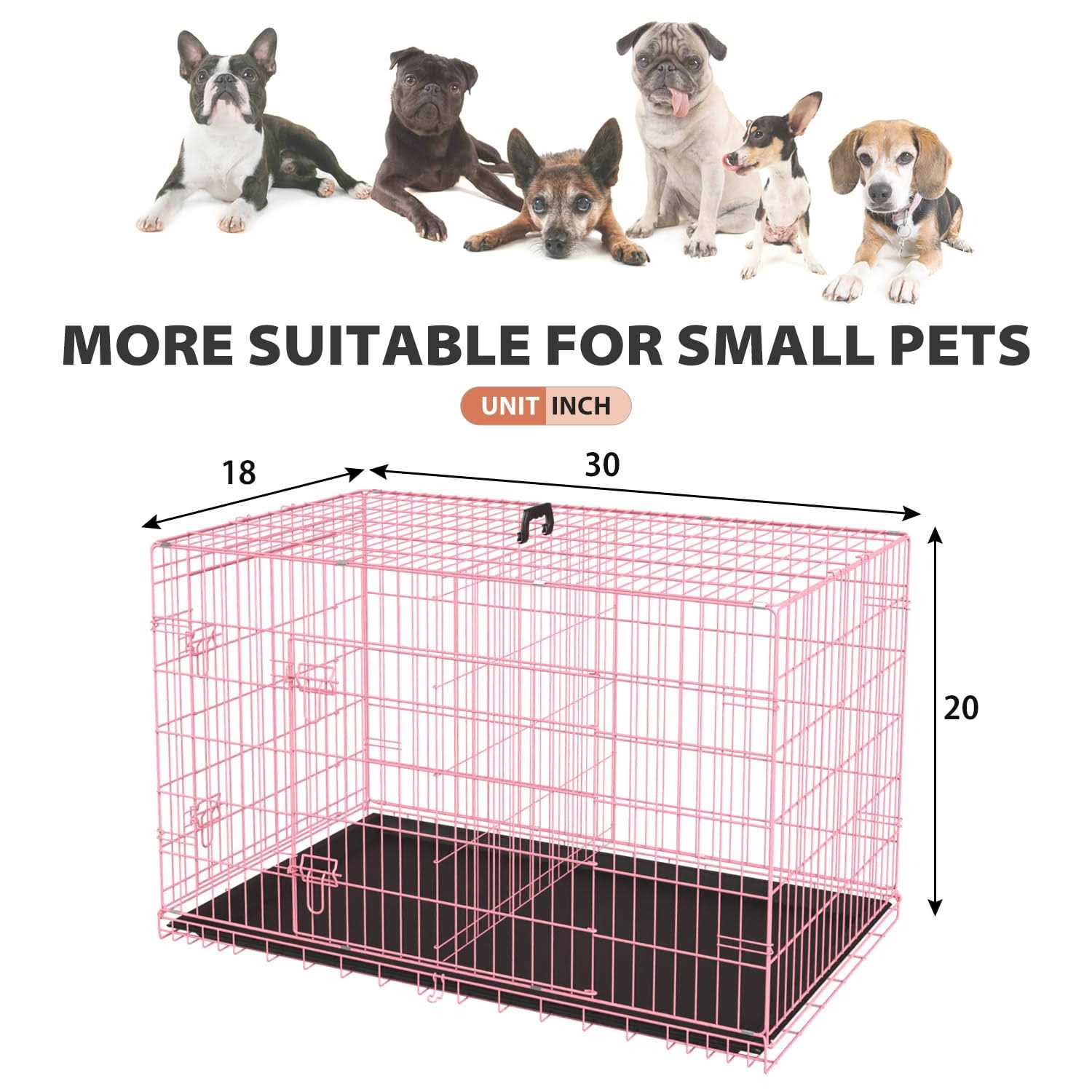 bestpet 24,30,36,42,48 Inch Dog Crates for Large Dogs Folding Mental Wire Crates Dog Kennels Outdoor and Indoor Pet Dog Cage Crate with Double-Door - Nail Gallerys