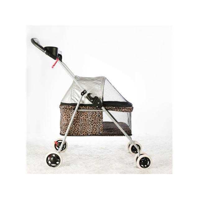 BestPet Pet Stroller 4 Wheels Posh Folding Waterproof Portable Travel Cat Dog Stroller with Cup Holder - Nail Gallerys