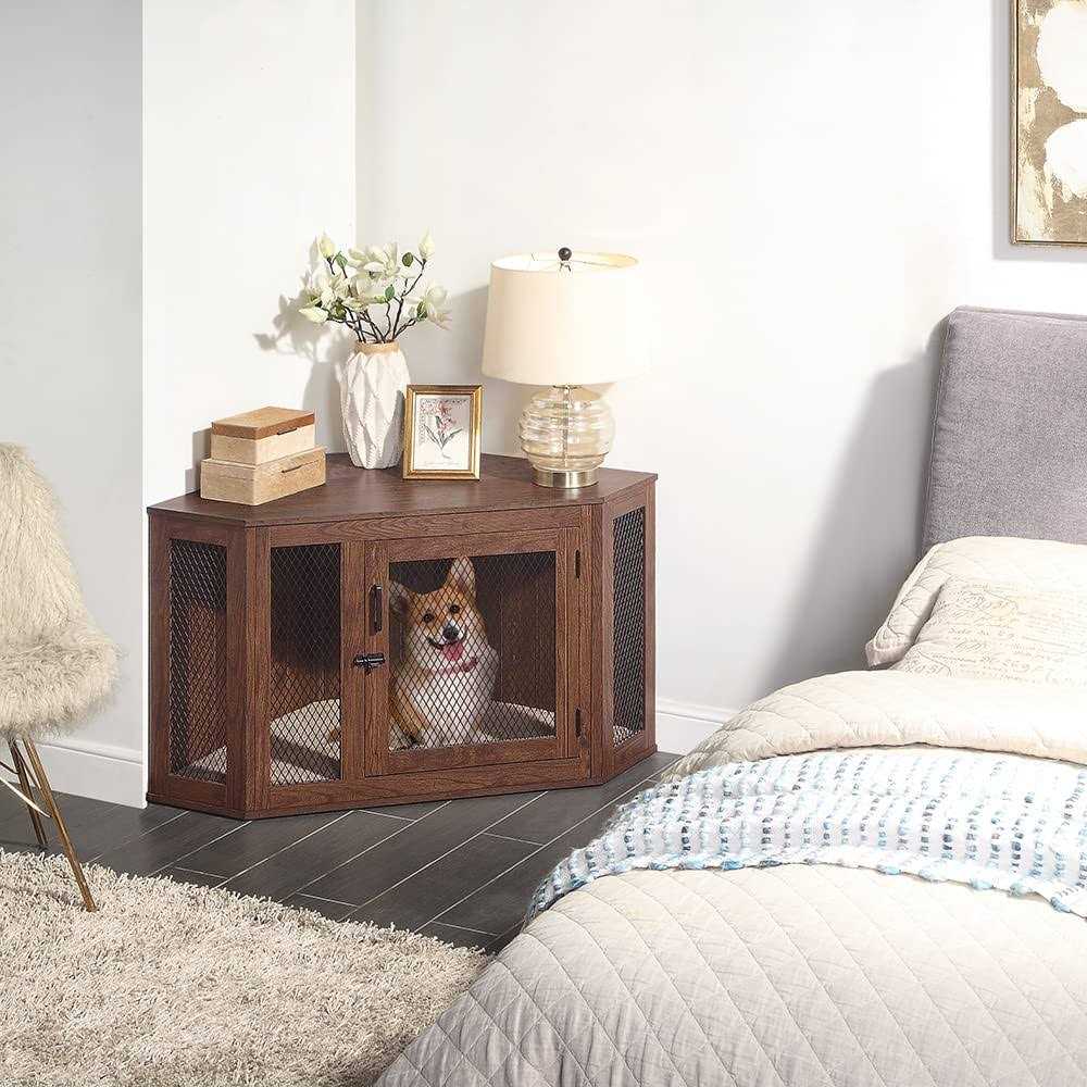 Unipaws Furniture Style Corner Dog Crate - Nail Gallerys