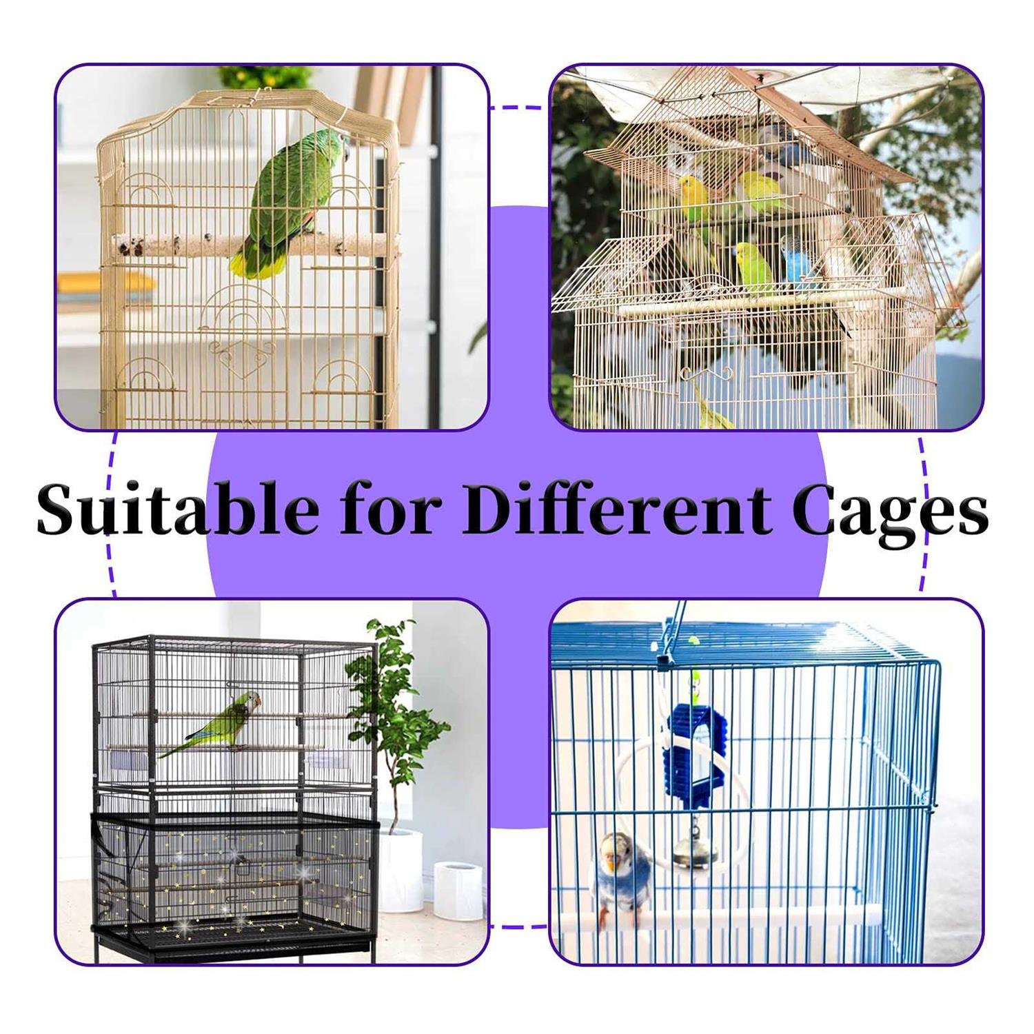 Daoeny Bird Cage Seed Catcher Large Bird Cage Cover Adjustable Soft Airy Nylon Mesh Net - Nail Gallerys