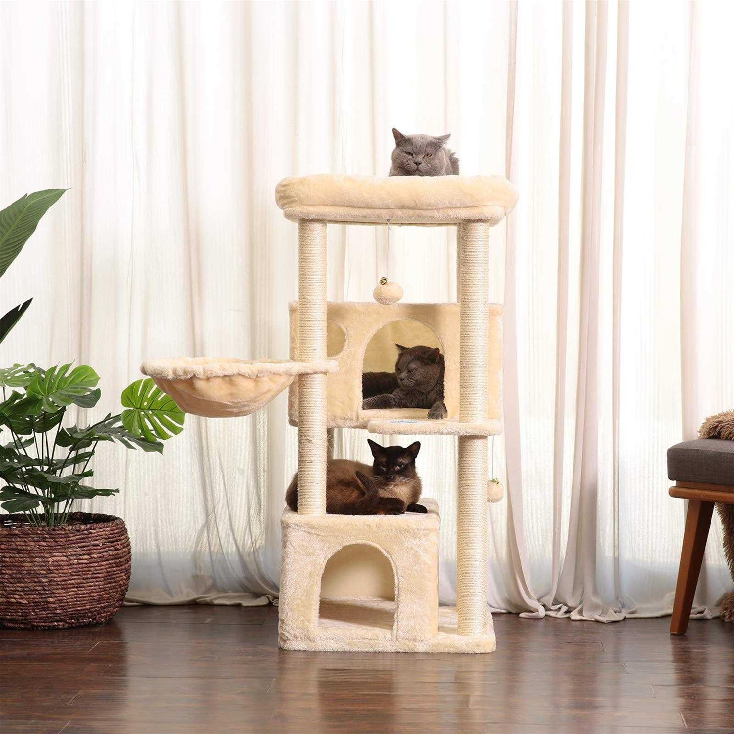Hey-brother Cat Tree,Multi-Level Cat Condo for Large Cat Tower Furniture with Sisal-Covered Scratching Posts - Nail Gallerys