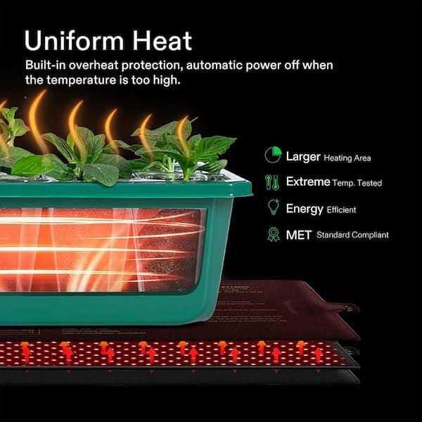 VIVOSUN 20.75 Seedling Heat Mat and Digital Thermostat Combo Set - Nail Gallerys