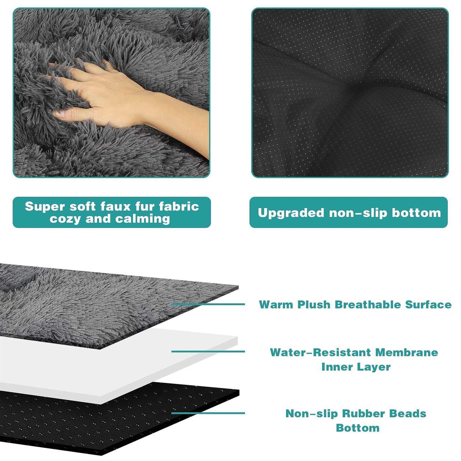 yhoerr Dog Bed, Plush Soft Pet Mat Pad & Furniture,Washable Anti-Slip Dog Crate Bed for Large Medium Small Dogs and Cats - Nail Gallerys
