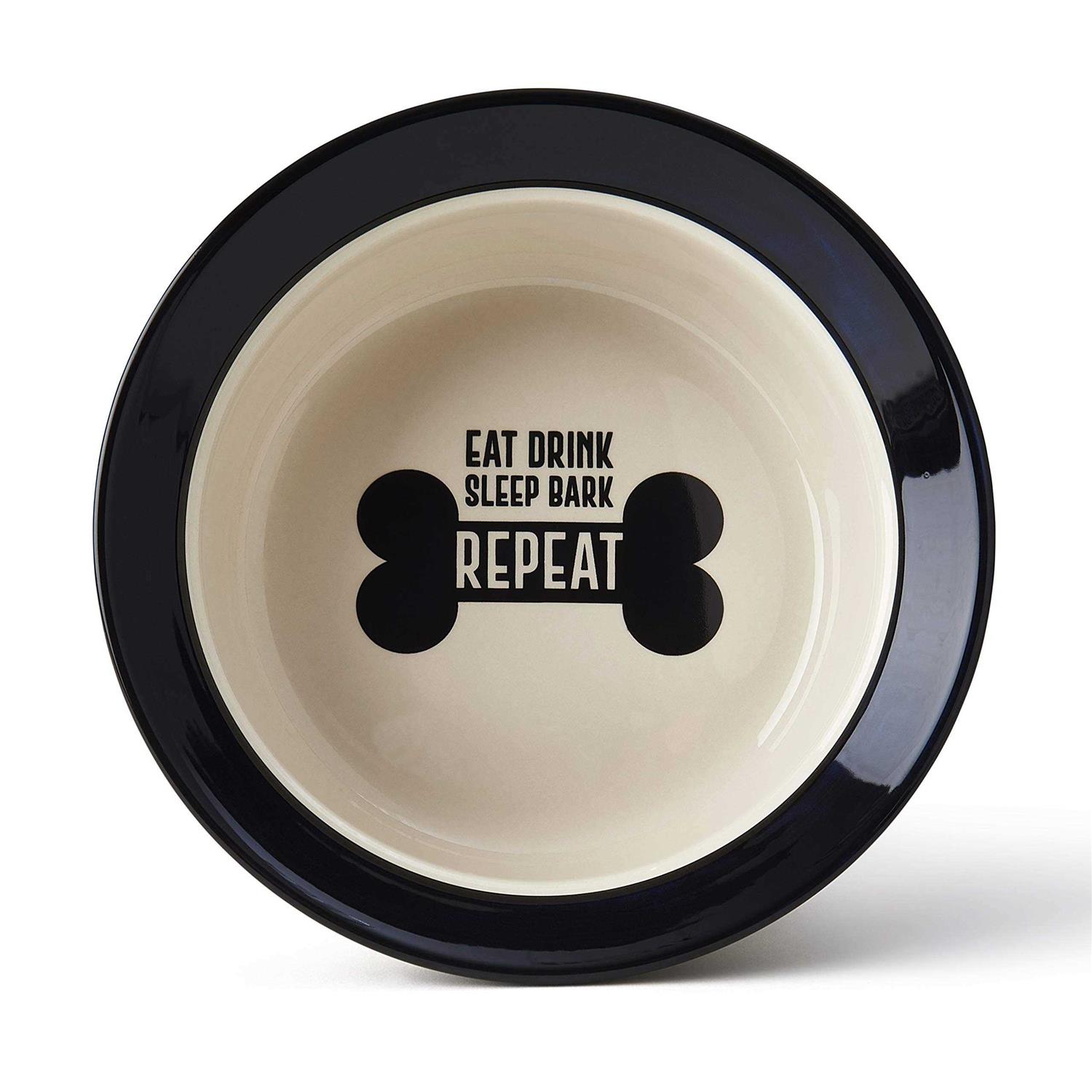 Petrageous Designs Eat Drink Repeat Stoneware Dog Bowl - Nail Gallerys