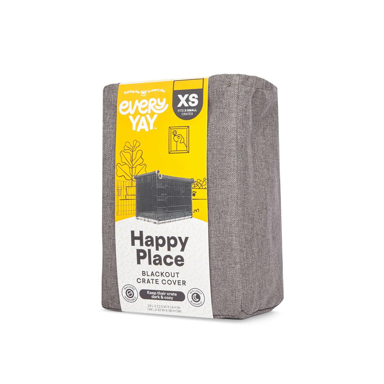 EveryYay Happy Place Blackout Grey Dog Crate Cover - Nail Gallerys