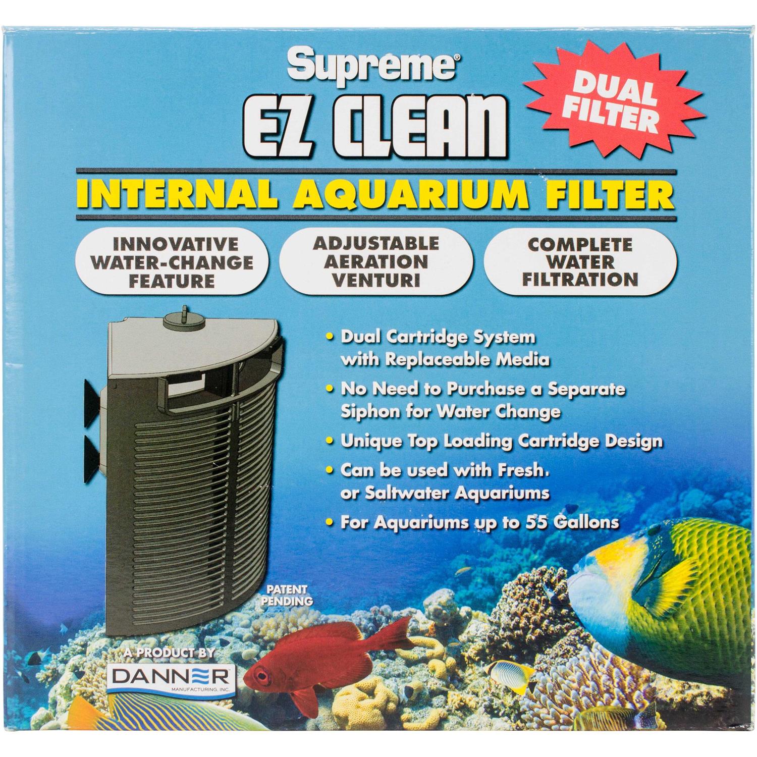 Supreme EZ Clean Internal Aquarium Filter Dual Cartridge - Nail Gallerys