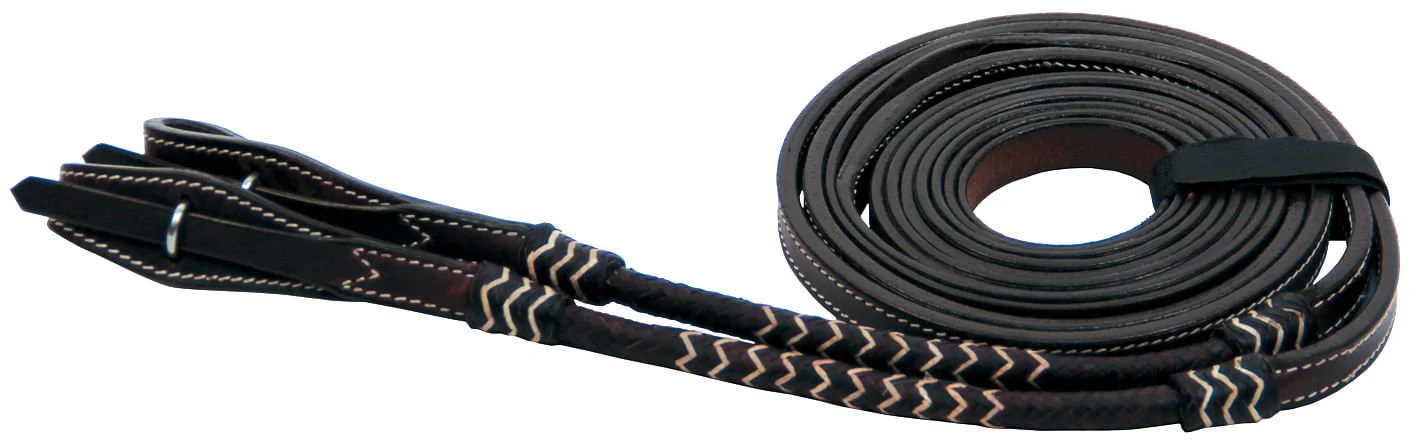 Buffalo Leather Rolled Rawhide Split Reins, 8 ft - Nail Gallerys
