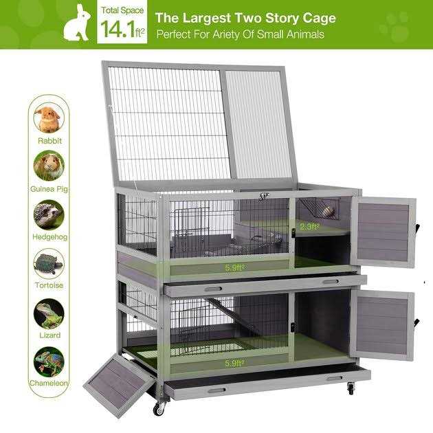 Aivituvin Rabbit Hutch Outdoor Bunny Cage AIR18 - Nail Gallerys