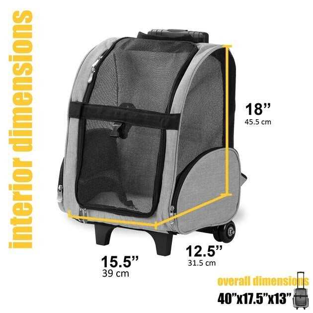 Kopeks Deluxe Backpack Pet Travel Carrier with Double Wheels - Nail Gallerys