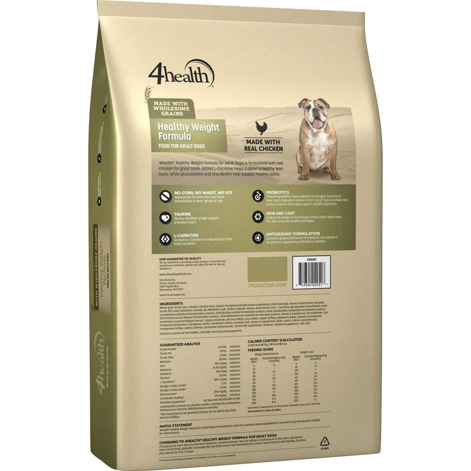 4health with Wholesome Grains Adult Healthy Weight Chicken Formula Dry Dog Food 1024381 - Nail Gallerys