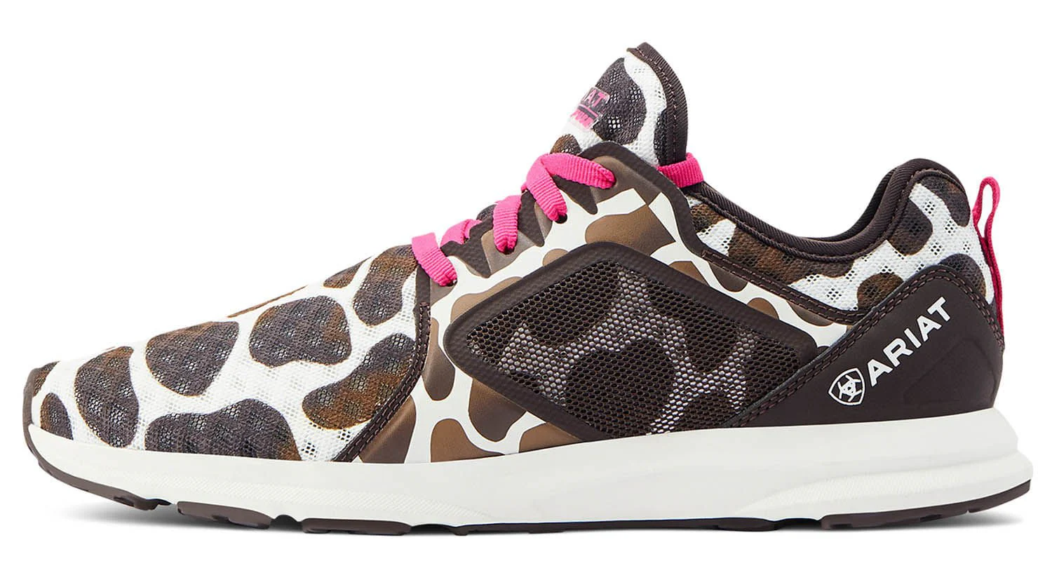 Ariat Women's Fuse Tennis Shoes, Cow Print - Nail Gallerys