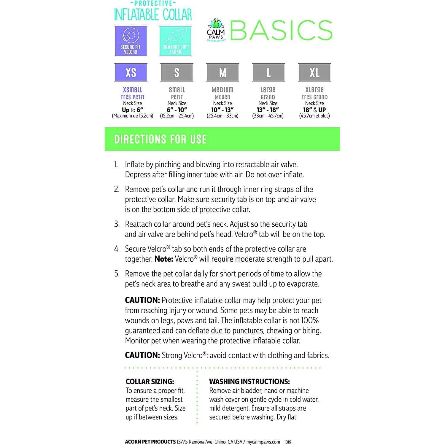 Calm Paws Basic Inflatable Collar - Nail Gallerys