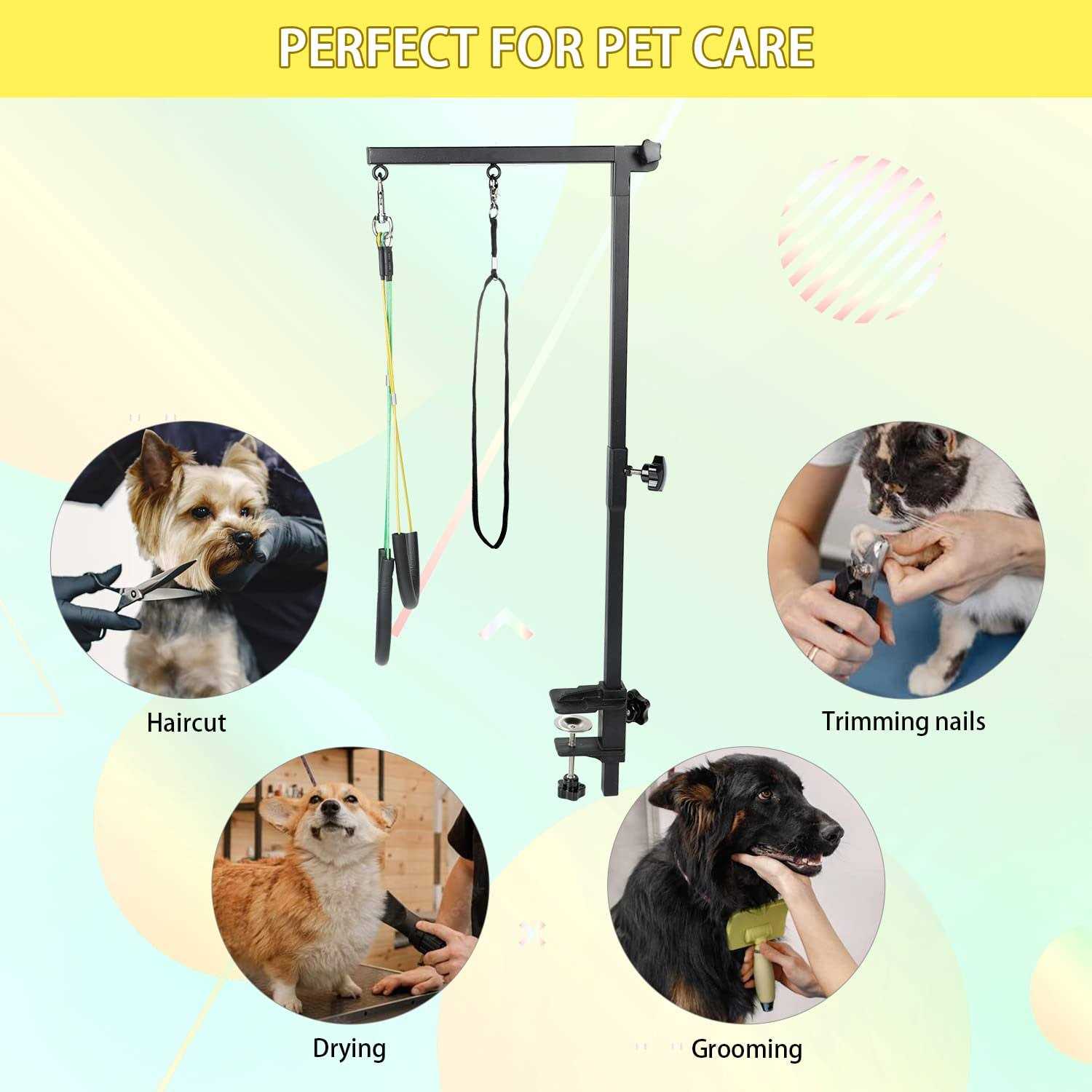 EGFKI Dog-Grooming-Arm 35 Adjustable Pet Grooming Table Arm with Clamp - Nail Gallerys