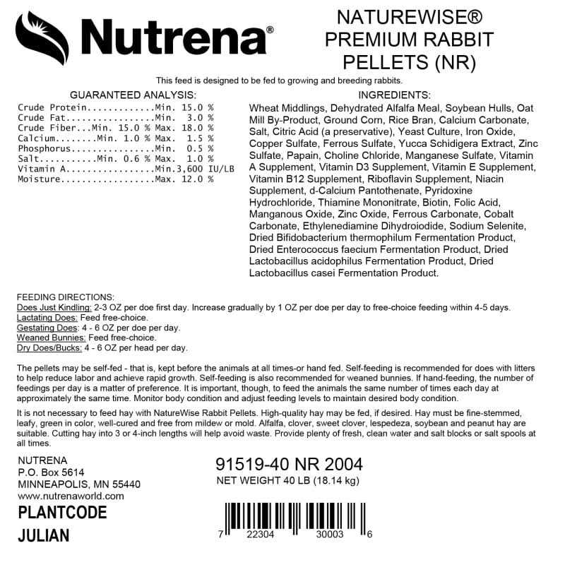 Nutrena NatureWise 15% Premium Rabbit Feed - Nail Gallerys