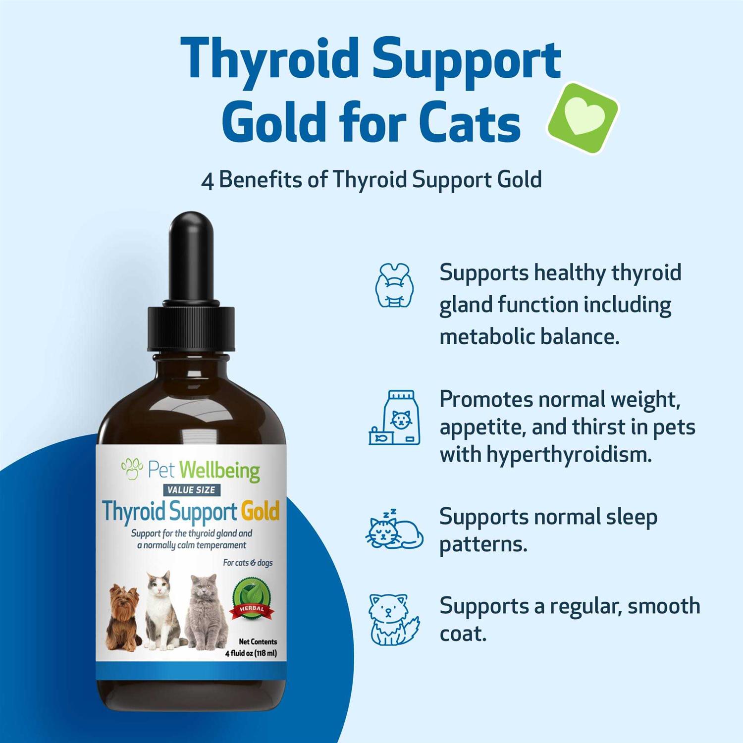 Pet Wellbeing Thyroid Support Gold for Cats - Nail Gallerys
