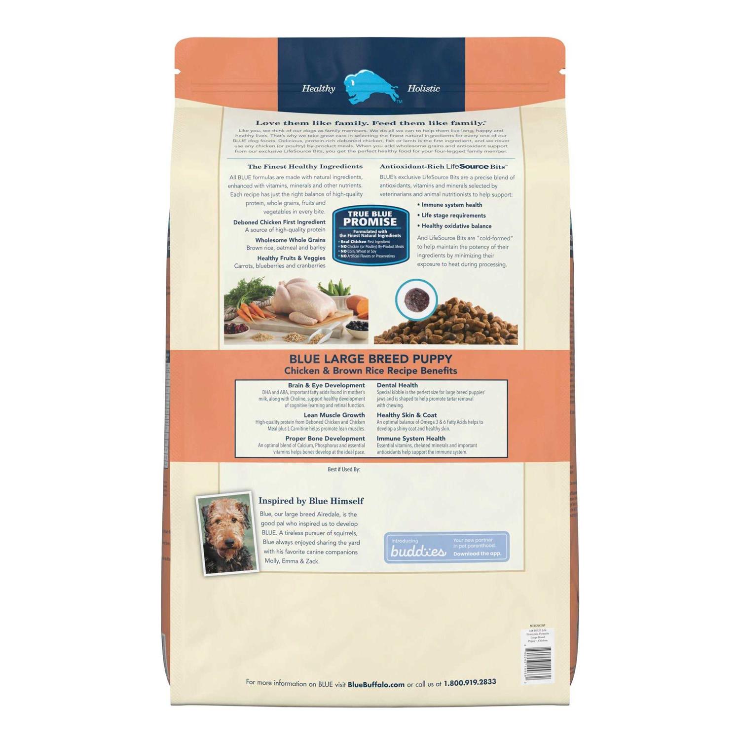 Blue Buffalo Life Protection Formula Large Breed Puppy Chicken & Brown Rice Recipe Dry Dog Food - Nail Gallerys