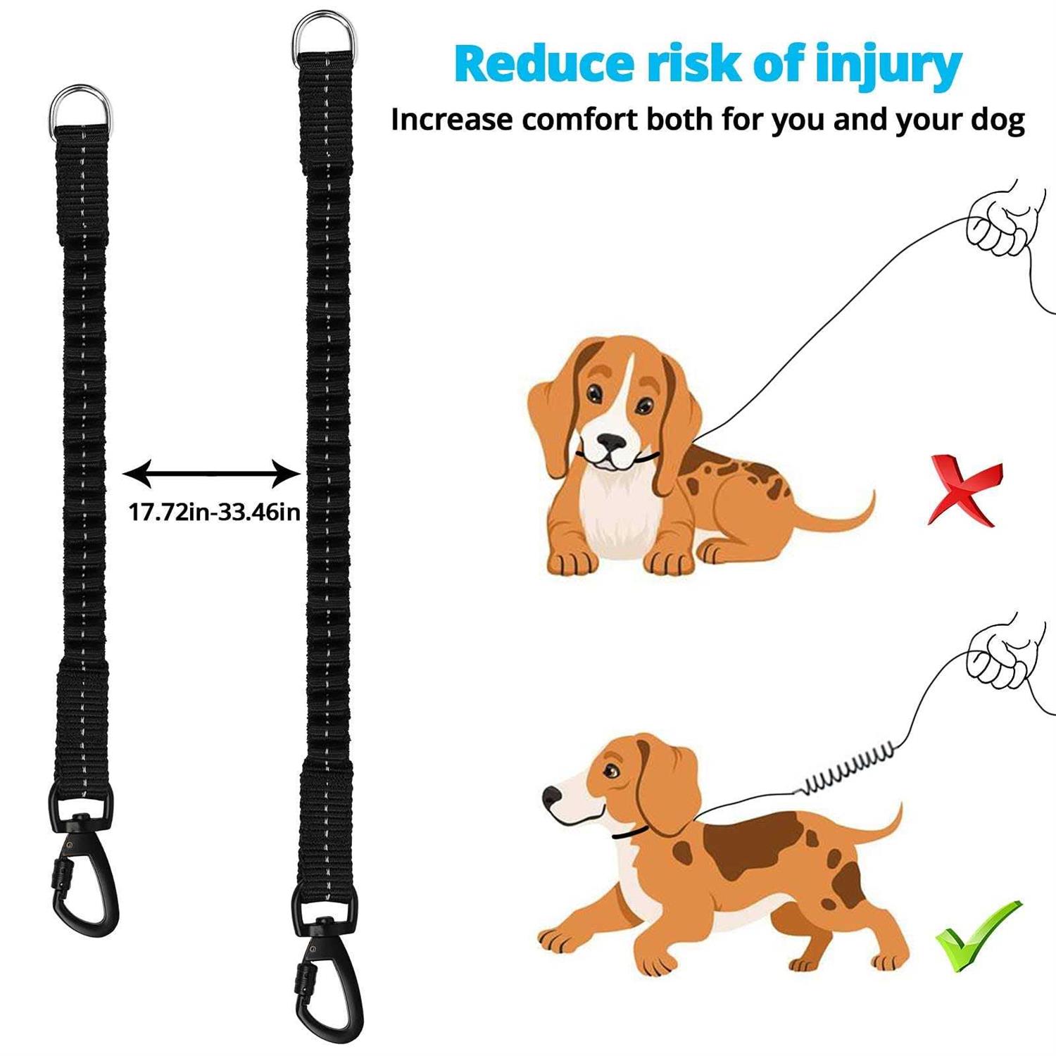 jenico Dog Leash 34561015203050100150FT Heavy Duty Leash with Swivel Lockable Hook and ,Reflective Threads Bungee Dog Leash comfortab - Nail Gallerys