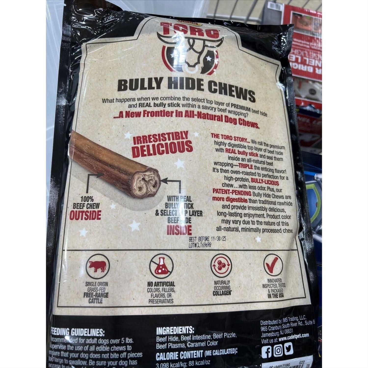 Cadet Toro Bully Hide Sticks All-Natural Dog Chews - Nail Gallerys