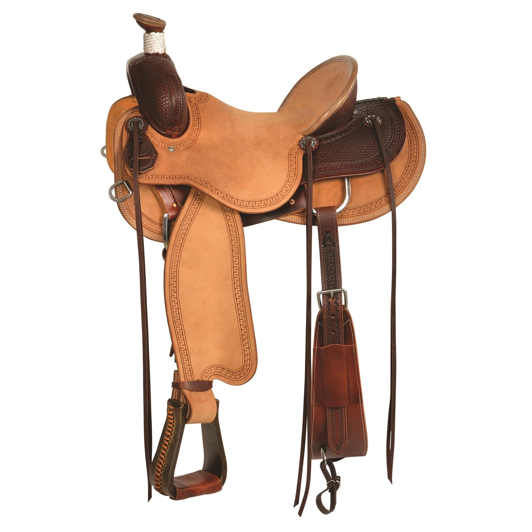 Circle Y Custom Barton Ranch Saddle, Wide, Heavy Oil - Nail Gallerys