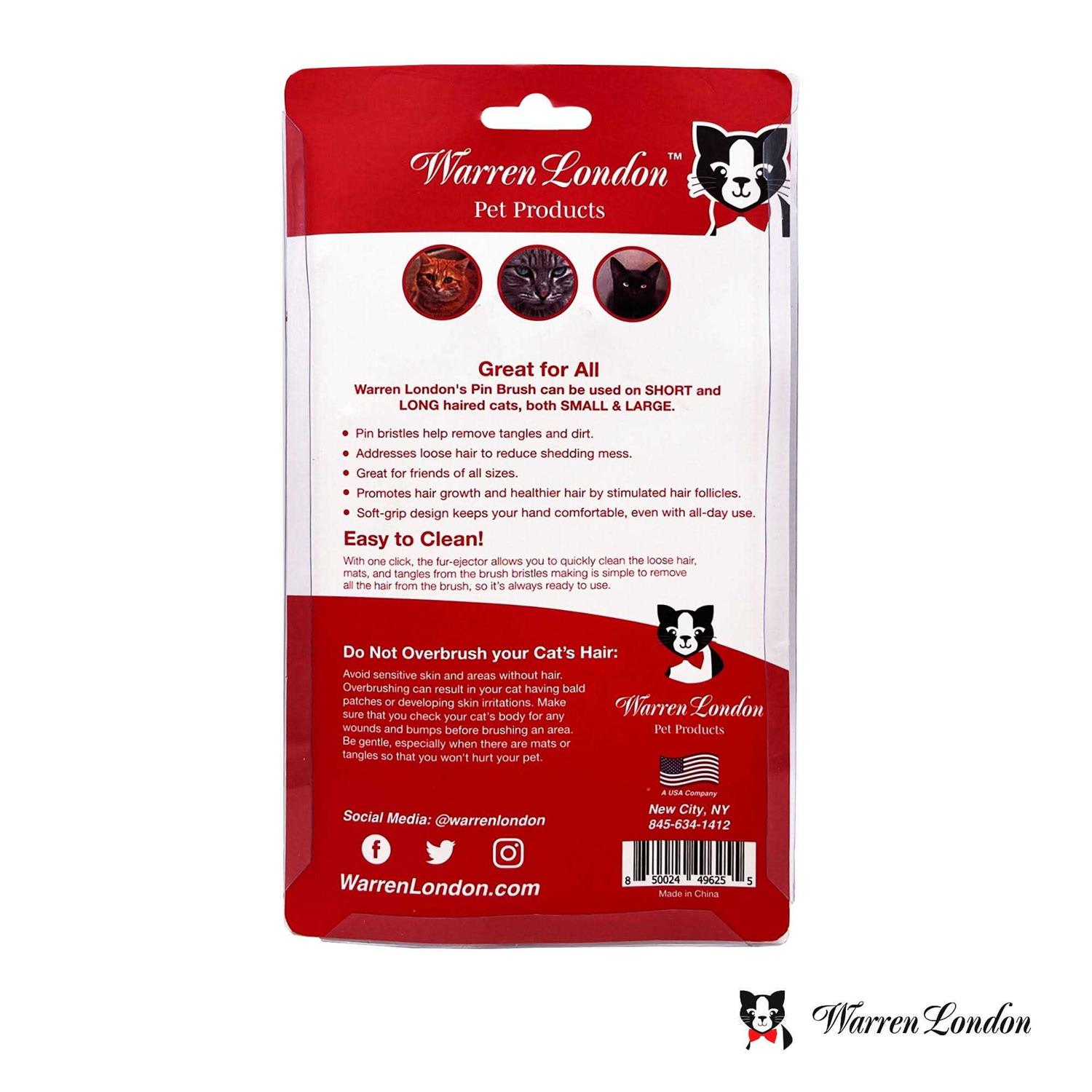 Warren London Cat De-Tangling Pin Brush for Grooming & Shedding - Nail Gallerys