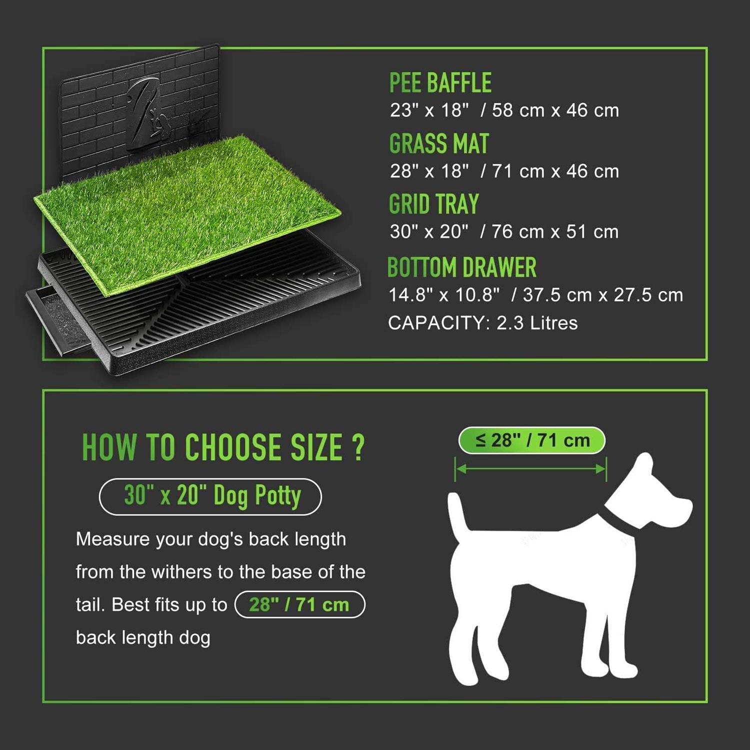 Hompet Dog Potty with Tray Large 30”x20”, Artificial Grass Patch for Indoor and Outdoor Use - Nail Gallerys