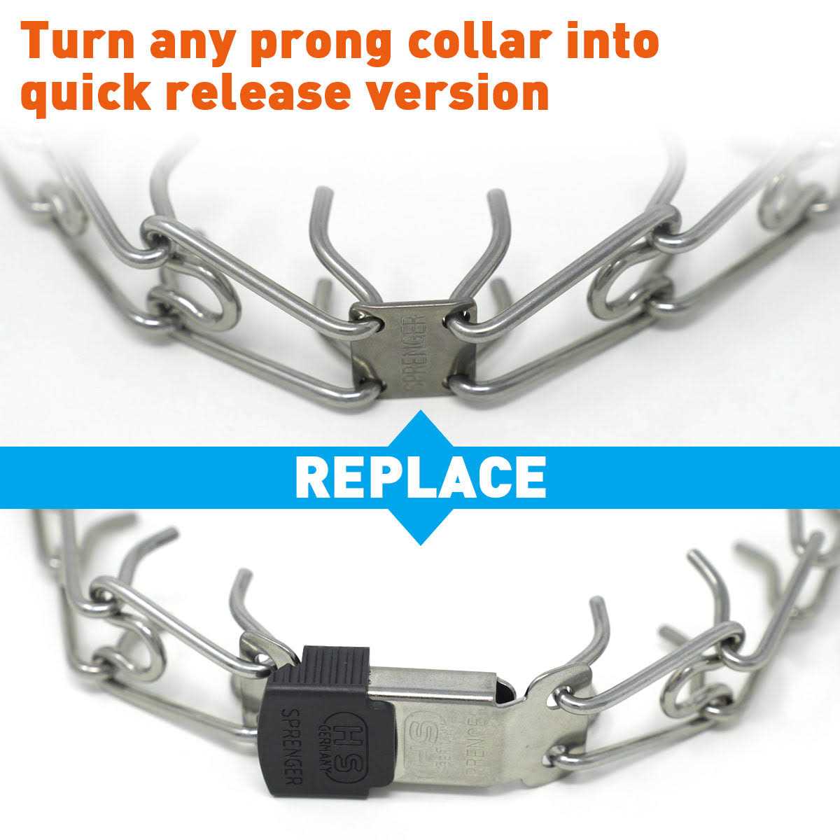 Herm Sprenger ClicLock Fastener Stainless Steel Buckle for Prong Dog Training Collar & Quick Release with Easy Buckle for Medium Large Dogs - Nail Gallerys
