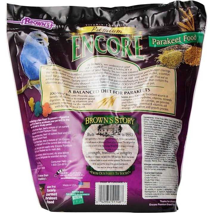 Brown’s Encore Premium Cockatiel Food - Nail Gallerys
