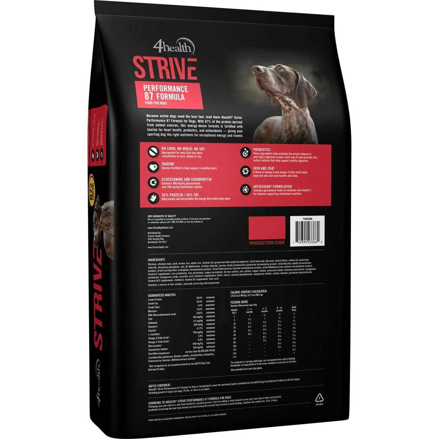 4health 9694 Strive Endurance Performance 87 Formula Dry Dog Food - Nail Gallerys