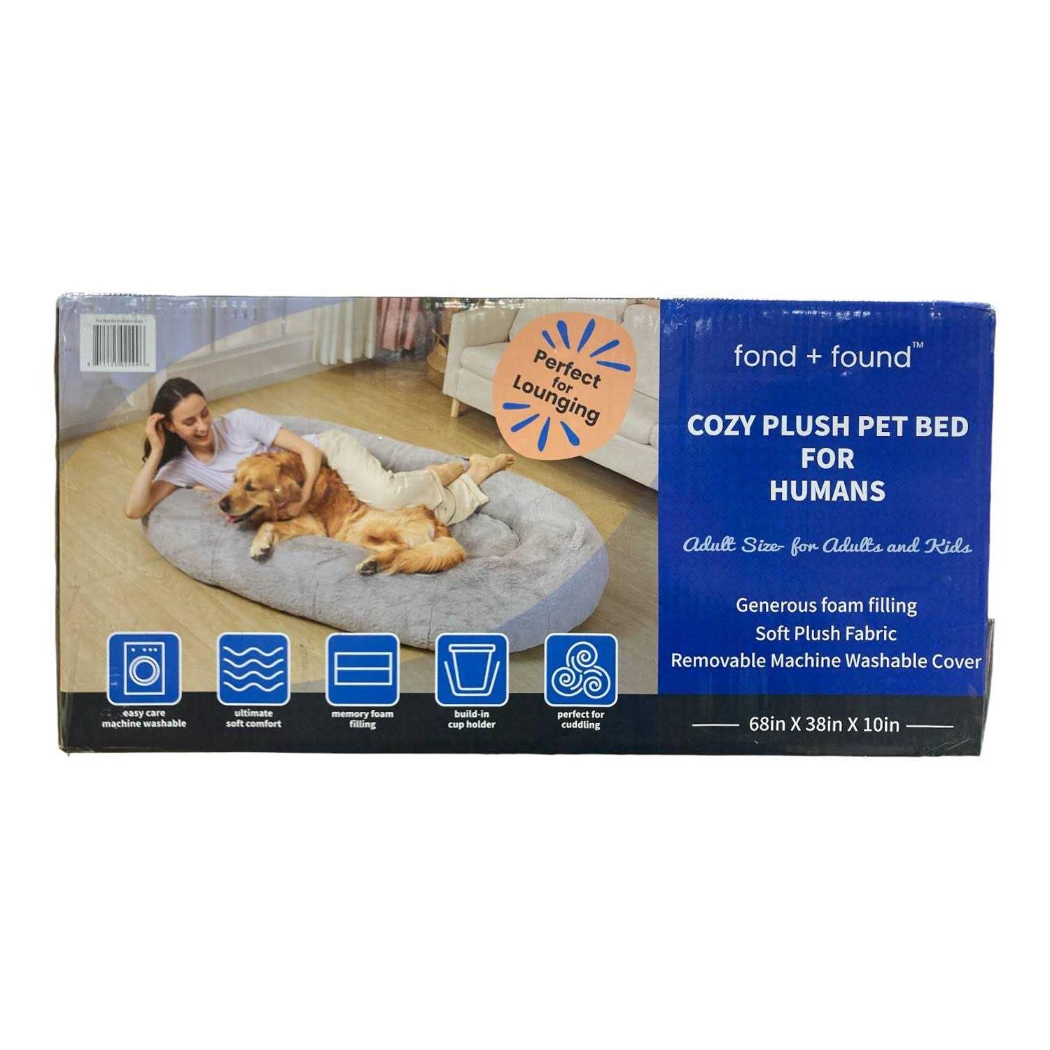 Fond + Found Large Cozy Plush Pet Bed for Humans - Nail Gallerys